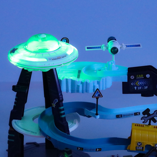 Kosmiczny tor samochodowy KIK wielopoziomowy z kierownicą KX3575 (5903039753372) - obraz 14