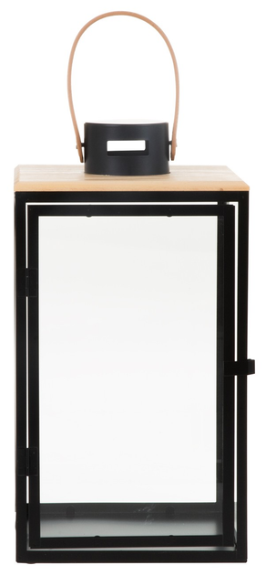 Ліхтар My Home Dark Leather Чорний 21 x 21 x 40 см (5907078435718) - зображення 2
