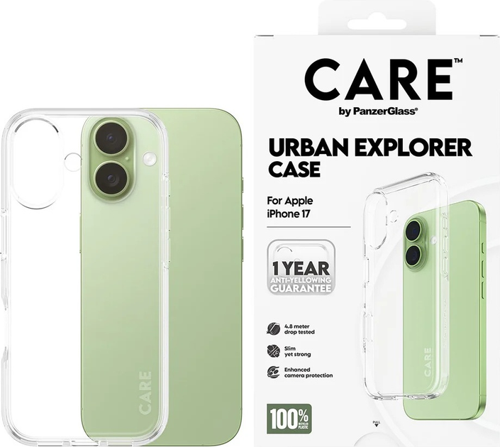 Etui CARE by PanzerGlass Flagship Urban Explorer w. Clear Frame do Apple iPhone 17 Transparent (CR75572) - obraz 3