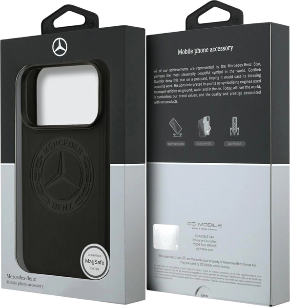Панель Mercedes Leather Vintage Logo MagSafe для iPhone 17 Pro Black (3666339508005) - зображення 8