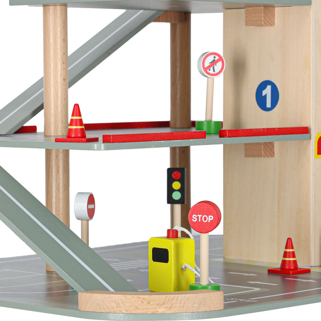 Паркінг гараж KIK LULILO BENINO багаторівневий дерев'яний, з ліфтом і машинками KX5853 (6971608447631) - зображення 7