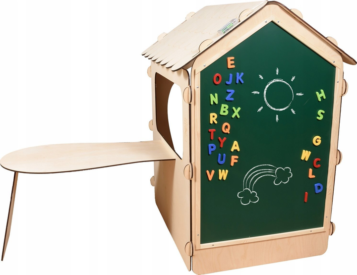 Садовий будиночок Ikonka дерев'яний столик, крейдяна дошка, 86 x 137 x 105 см (5905325439151) - зображення 3