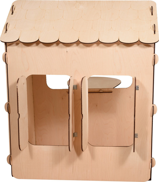 Садовий будиночок Ikonka дерев'яний столик, крейдяна дошка, 86 x 137 x 105 см (5905325439151) - зображення 5