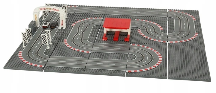 Космічний автомобільний трек KIK електричний поліцейський 2 машини контролери повороти будівельні блоки GD-03 KX3490_2 (5903039754621) - зображення 3