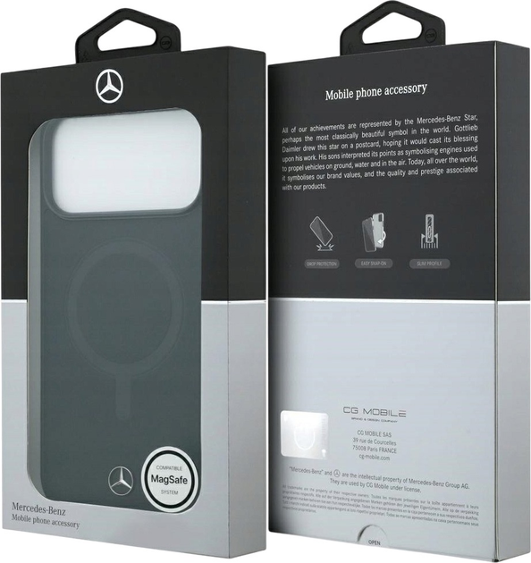 Панель Mercedes Plain Smooth Leather MagSafe для iPhone 17 Pro Max Black (3666339568511) - зображення 8