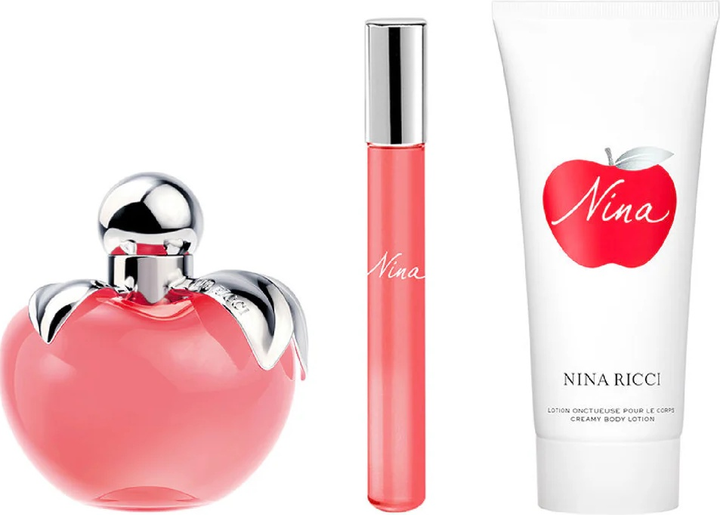 Zestaw damski Nina Ricci Nina Woda toaletowa 5 ml + Miniaturka Woda toaletowa Roll On 10 ml + Balsam do ciała 75 ml (3137370364771) - obraz 3