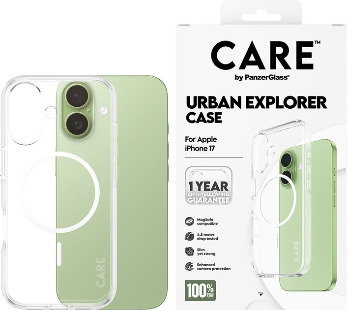 Etui CARE by PanzerGlass Flagship Urban Explorer w. White MagSafe do Apple iPhone 17 Transparent (CR49224) - obraz 3