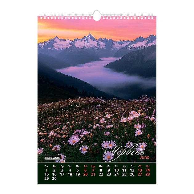 Календарь настенный 2026 Buromax А3 на 1 пружину Wild flowers (BM.210605) - изображение 8