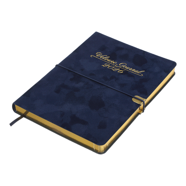 Щоденник датований Buromax Velour зі штучної шкіри А5 336 сторінок синій BM.2134-02 - изображение 2
