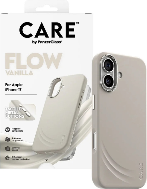 Etui CARE by PanzerGlass FLOW Case w. MagSafe do Apple iPhone 17 Vanilla (CR81500) - obraz 4