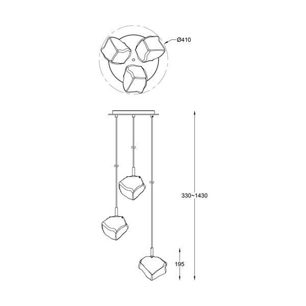Люстра Zuma Line ROCK P0488-03D-B5FZ - Фото 4 Люстра Zuma Line ROCK P0488-03D-B5FZ - зображення 4