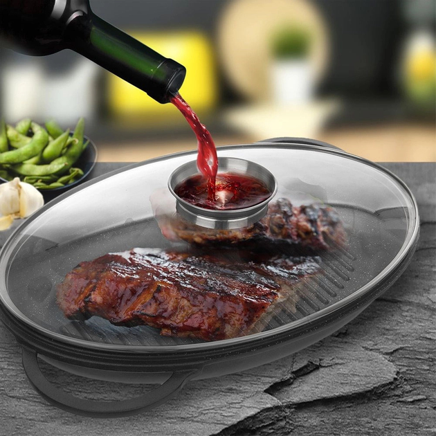 Сковорода-гриль Orion Grande гранітова з кришкою 43x28x6 см (8592381177034) - зображення 7