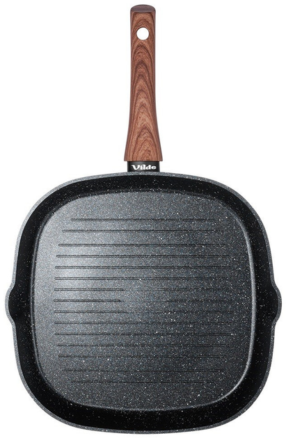 Сковорода-гриль Vilde Black & Wood гранітова 28x28 см (5904316475345) - зображення 7