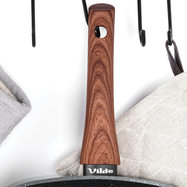 Сковорода-гриль Vilde Black & Wood гранітова 28x28 см (5904316475345) - зображення 13