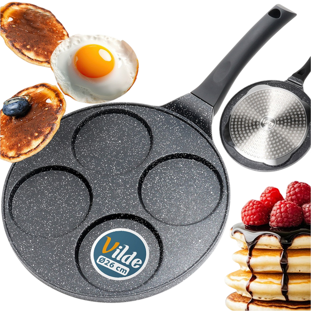 Сковорода для яєць Vilde Black Line гранітова на 4 відділи 26 см (5904316492038) - зображення 7