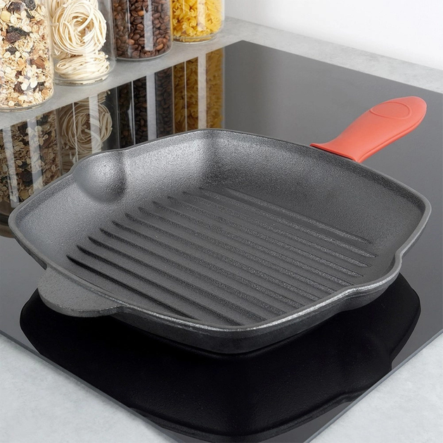 Patelnia do grillowania VildeCast Line żeliwna z silikonową nakładką 28x28 cm (5904316471835) - obraz 15