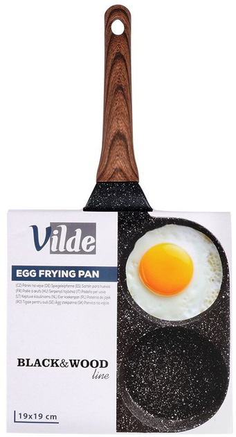 Сковорода для яєць Vilde Black & Wood гранітова на 4 відділи 19 см (5904316465117) - зображення 8