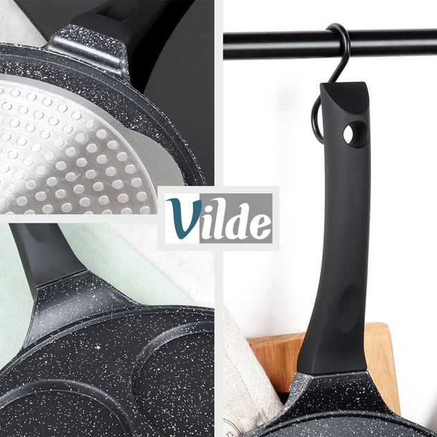 Сковорода для яєць Vilde Black Line гранітова на 4 відділи 26 см (5904316492038) - зображення 11
