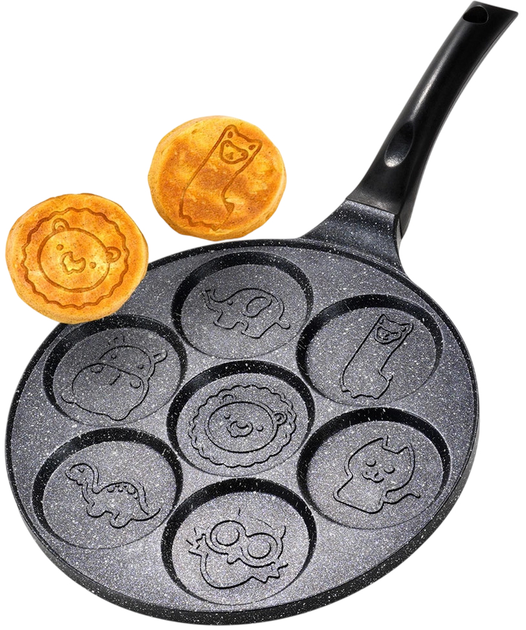 Patelnia do jajek Vilde Basic Line granitowa na 7 otworów 26 cm (5904316492663) - obraz 6