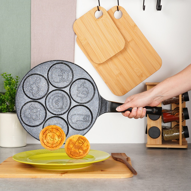 Patelnia do jajek Vilde Basic Line granitowa na 7 otworów 26 cm (5904316492663) - obraz 9