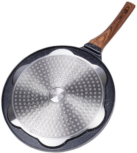 Сковорода для яєць Vilde Black & Wood гранітова на 7 відділів 26 см (5904316465100) - зображення 7