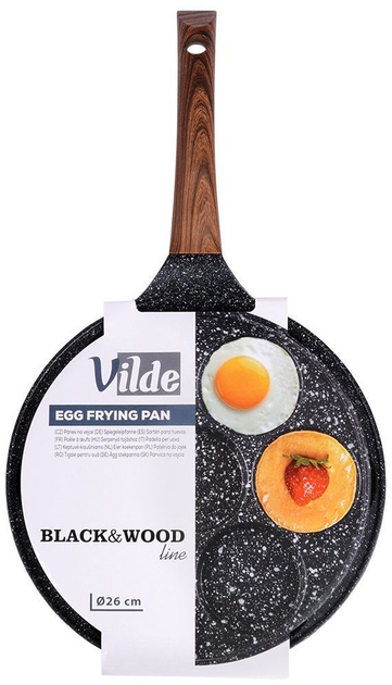 Сковорода для яєць Vilde Black & Wood гранітова на 7 відділів 26 см (5904316465094) - зображення 9