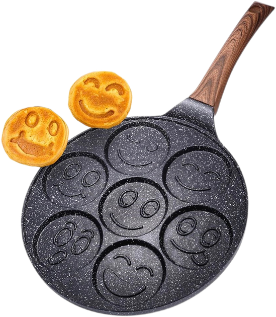 Сковорода для яєць Vilde Black & Wood гранітова на 7 відділів 26 см (5904316465100) - зображення 8