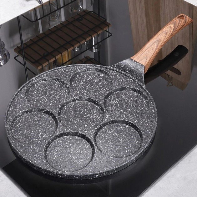 Сковорода для яєць Vilde Black & Wood гранітова на 7 відділів 26 см (5904316465094) - зображення 10