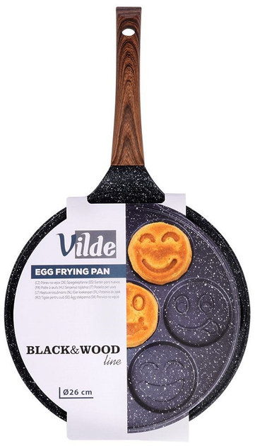Сковорода для яєць Vilde Black & Wood гранітова на 7 відділів 26 см (5904316465100) - зображення 9