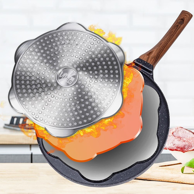 Сковорода для яєць Vilde Black & Wood гранітова на 7 відділів 26 см (5904316465100) - зображення 13