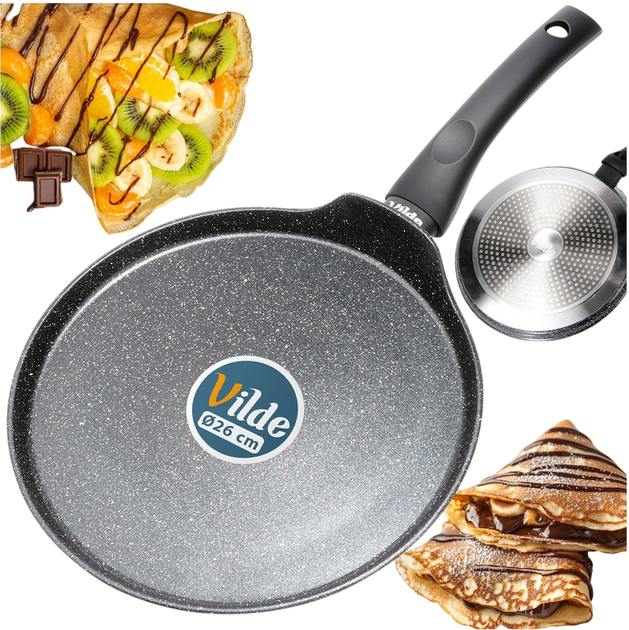 Сковорода для млинців Vilde Black Line гранітова 26 см (5904316492052) - зображення 7