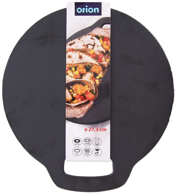 Patelnia do tortilli i naleśników Orion Litina żeliwna 25 cm (8592381157661) - obraz 1