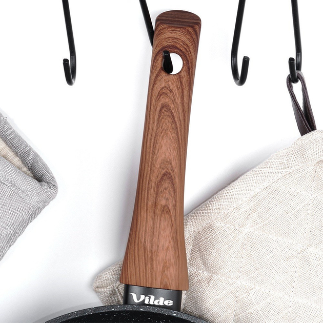 Сковорода Vilde Black & Wood гранітова 26 см (5904316475390) - зображення 5