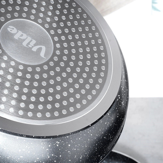 Patelnia Vilde Black & Wood granitowa 28 cm (5904316475406) - obraz 3