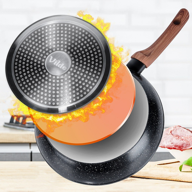 Сковорода Vilde Black & Wood гранітова 26 см (5904316475390) - зображення 11