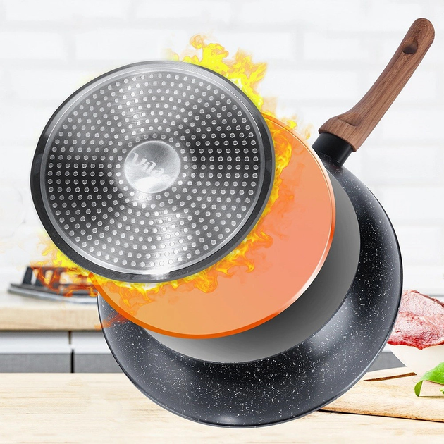 Patelnia Vilde Black & Wood granitowa z pokrywką 28 cm (5904316475437) - obraz 12