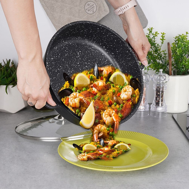 Patelnia Orion Grande granitowa z pokrywką 28 cm (8592381149284) - obraz 13