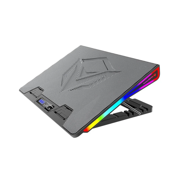 Подставка-кулер под ноутбук охлаждающая с RGB-подсветкой MEETION CP5050 черная - Фото 8 Подставка-кулер под ноутбук охлаждающая с RGB-подсветкой MEETION CP5050 черная - изображение 8