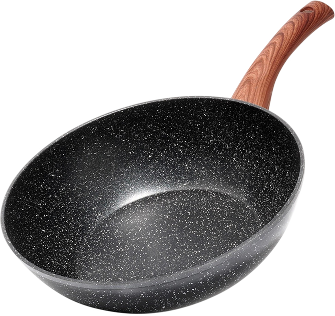 Сковорода-вок Vilde Black & Wood гранітова 28 см (5904316492069) - зображення 5