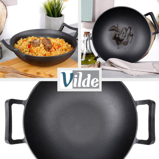 Patelnia wok Vilde Cast Line żeliwna 32 cm (5900670102323) - obraz 7