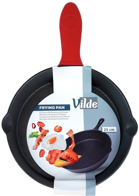 Patelnia Vilde Cast Line żeliwna z nakładką na uchwyt 25 cm (5904316471736) - obraz 1