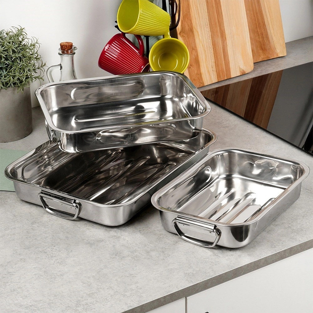 Набір форм для випікання Excellent Houseware з нержавіючої сталі 3 шт (8711295501111) - зображення 7