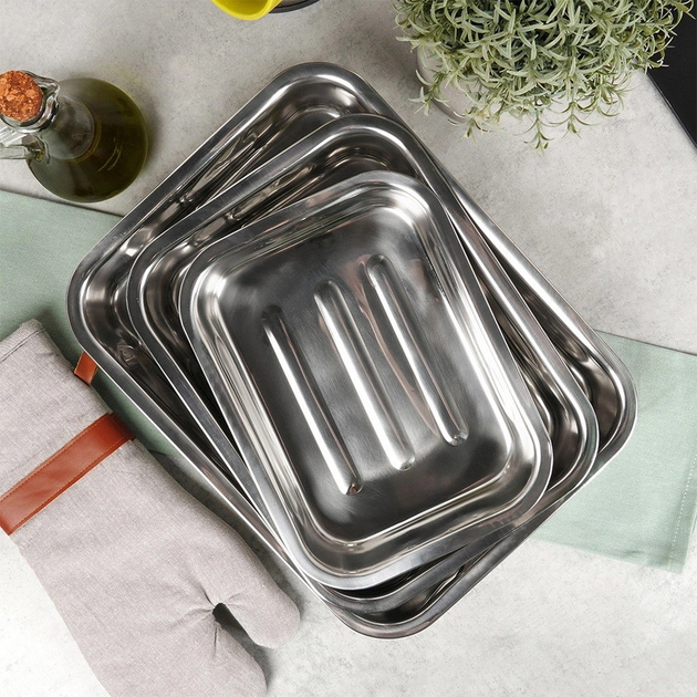 Набір форм для випікання Excellent Houseware з нержавіючої сталі 3 шт (8711295501111) - зображення 8