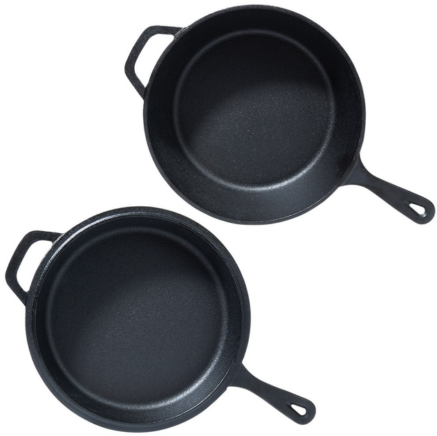 Zestaw patelni żeliwnych Vilde Cast Line Patelnia 42x27x3,5 cm + Głęboka patelnia 42x26,5x8 cm (5904316471705) - obraz 9