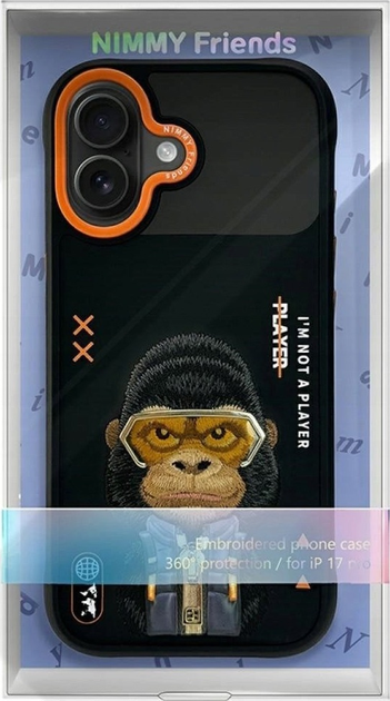 Etui plecki Nimmy Cool&Cute 2.0 Gorilla do iPhone 17 Black (6971080313868) - obraz 7