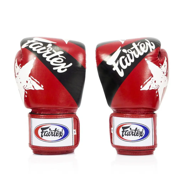 Рукавички боксерські з бинтами Fairtex BGV1 Nation Print 12 унцій, червоні - изображение 3