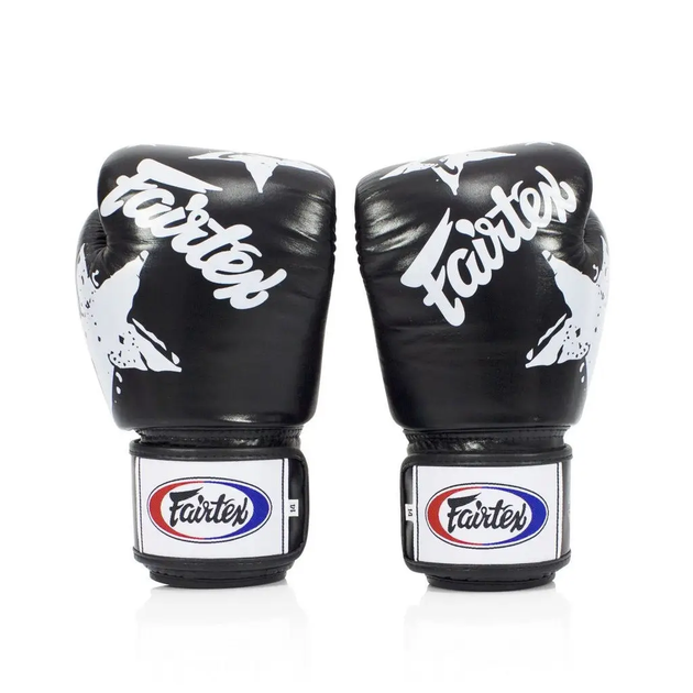 Рукавички боксерські з бинтами Fairtex BGV1 Nation Print 16 унцій, чорні - изображение 3