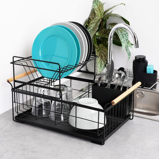 Suszarka do naczyń Vilde Czarna 48 x 29 x 28.5 cm (5904316465230) - obraz 5