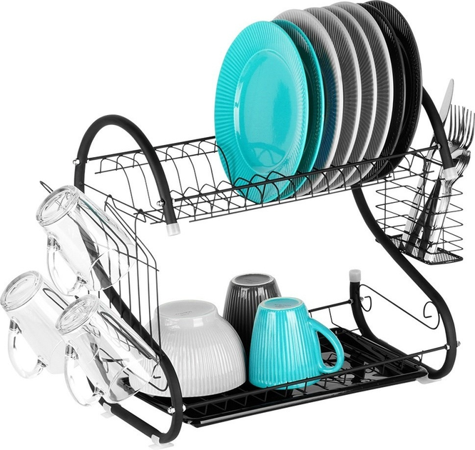 Suszarka do naczyń Vilde Czarna 52 x 24.5 x 38 cm (5904316472429) - obraz 5