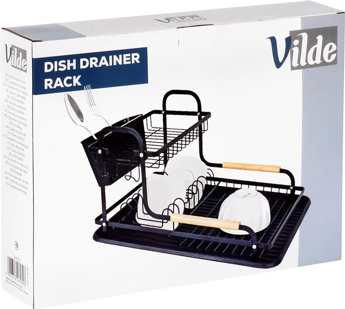 Suszarka do naczyń Vilde Czarna 48.5 x 32 x 23.5 cm (5904316481896) - obraz 6